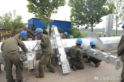 10千伏通達線富強支線新建9號轉(zhuǎn)角鐵塔線路，助力地方經(jīng)濟發(fā)展